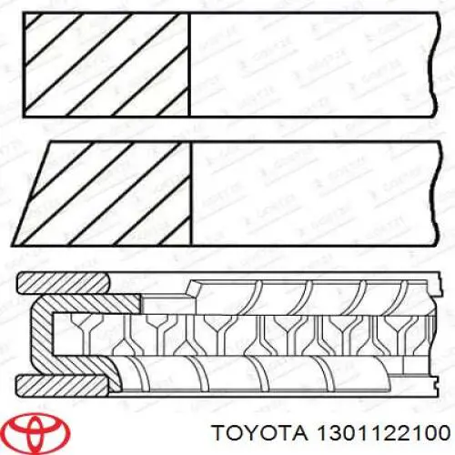 Compre 1301122100 Toyota Kit de anéis de pistão de motor, STD.