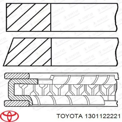 Kit de anéis de pistão de motor, STD. Toyota 1301122221 preço, a partir de 27,17 USD