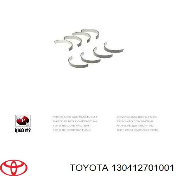 130412701001 Toyota Folhas inseridas de cambota de biela, kit, padrão (STD)
