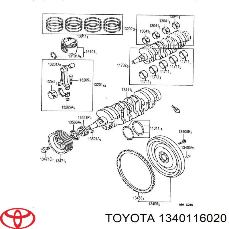 Cambota de motor Toyota Corolla FX E8B