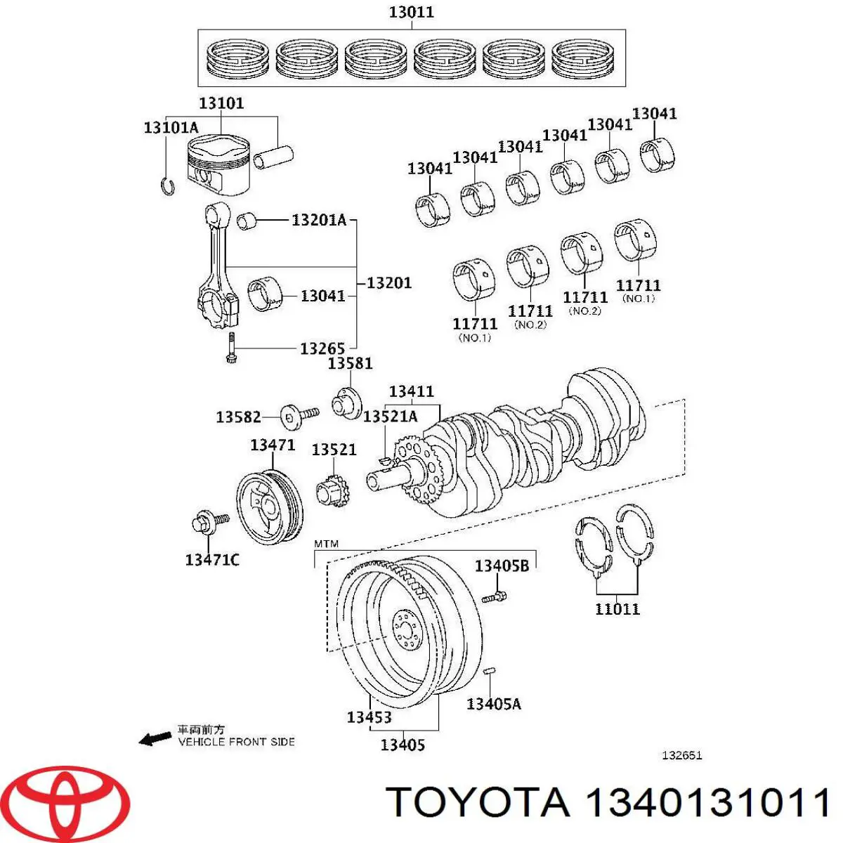 Cambota de motor Toyota 1340131011 preço, a partir de 3197,29 USD