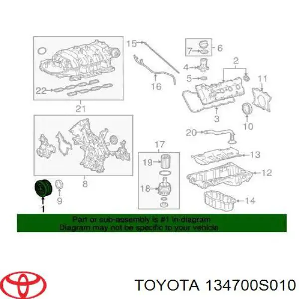 134700S010 Toyota Polia de cambota