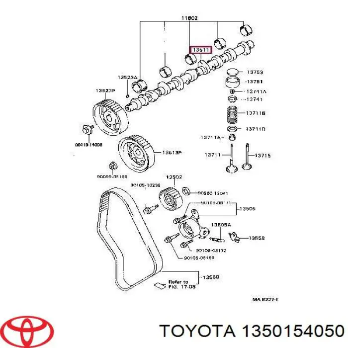 Árvore distribuidora de motor para Toyota Hiace III H10