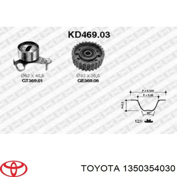 Compre 1350354030 Toyota Rolo parasita da correia do mecanismo de distribuição de gás