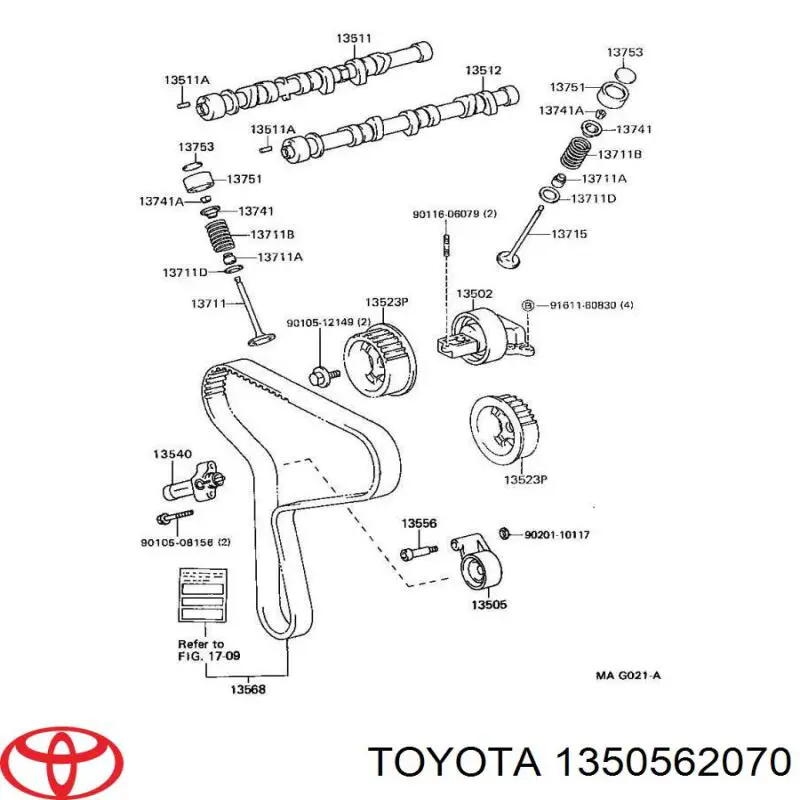 Compre 1350562070 Toyota Rolo de reguladora de tensão da correia do mecanismo de distribuição de gás