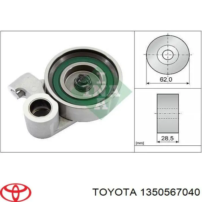 Compre 1350567040 Toyota Rolo de reguladora de tensão da correia do mecanismo de distribuição de gás