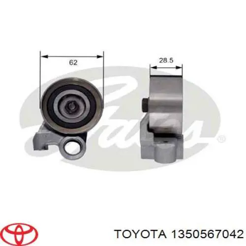 1350567042 Toyota Rolo de reguladora de tensão da correia do mecanismo de distribuição de gás