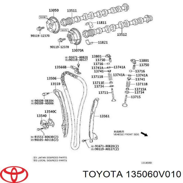 Cadeia do mecanismo de distribuição de gás Toyota 135060V010 preço, a partir de 100,38 USD
