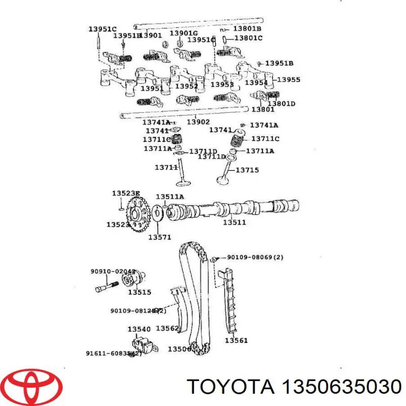 Cadeia do mecanismo de distribuição de gás para Toyota 4 Runner  N130