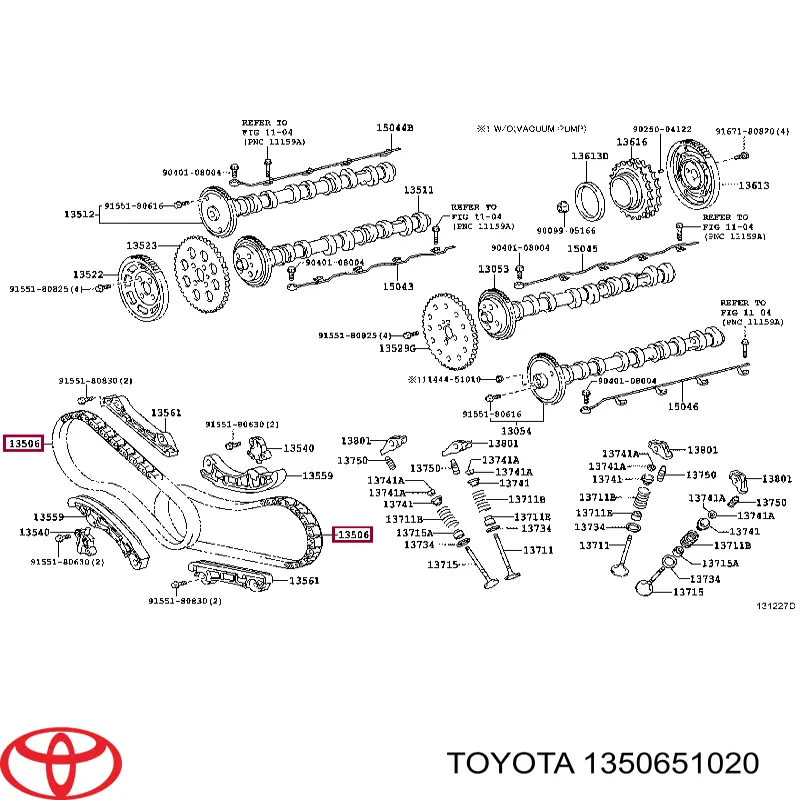 1350651020 Toyota Cadeia do mecanismo de distribuição de gás