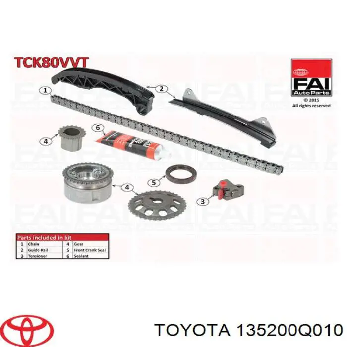 Engrenagem de cadeia de roda dentada da árvore distribuidora de admissão de motor Toyota 135200Q010 preço, a partir de 151,24 USD