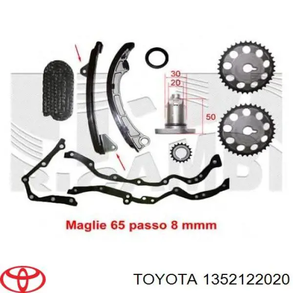 Engrenagem de cadeia da roda dentada de acionamento de cambota de motor Toyota 1352122020 preço, a partir de 13,63 USD