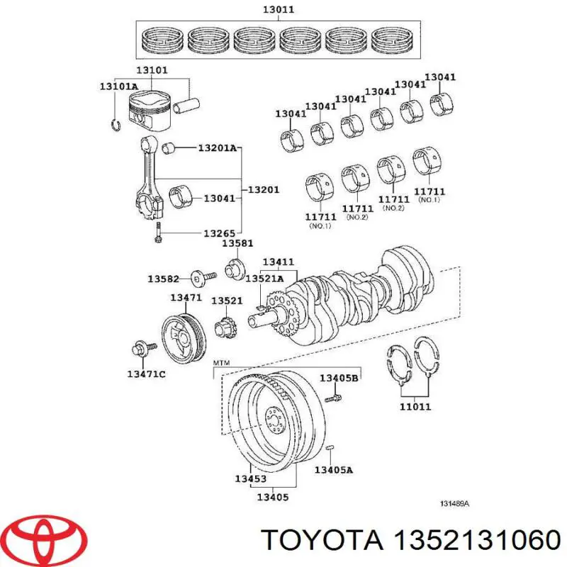 1352131030 Toyota Engrenagem de cadeia da roda dentada de acionamento de cambota de motor