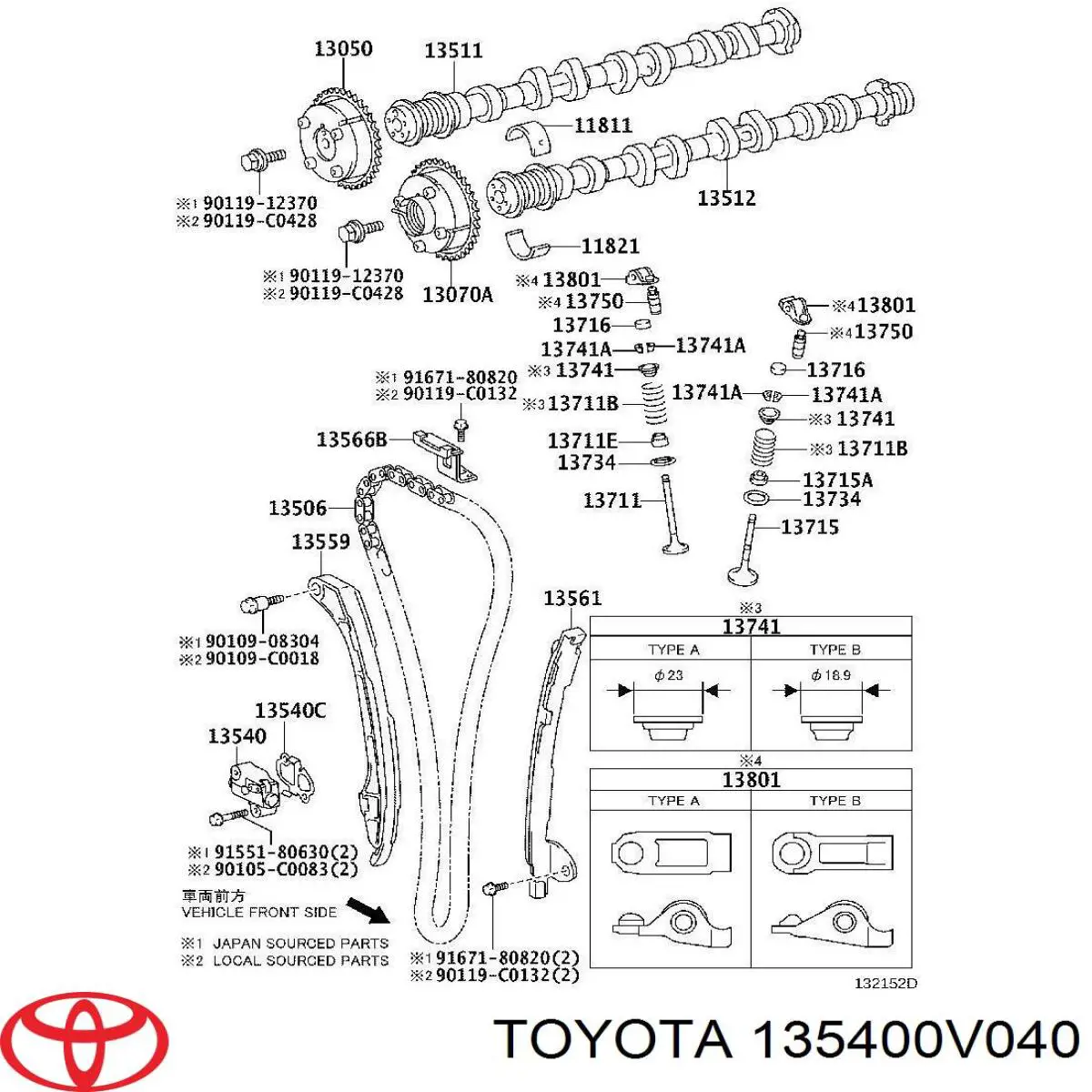 Reguladora de tensão da cadeia do mecanismo de distribuição de gás Toyota 135400V030 preço, a partir de 40,08 USD