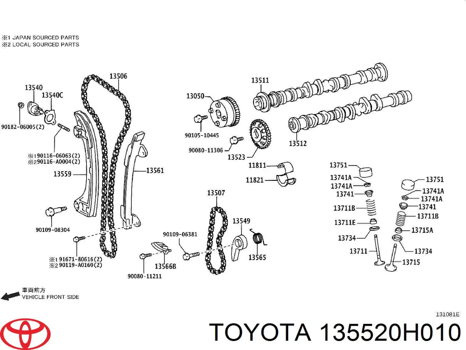 Vedante de reguladora de tensão da cadeia do mecanismo de distribuição de gás Toyota 135520H010 preço, a partir de 3,41 USD