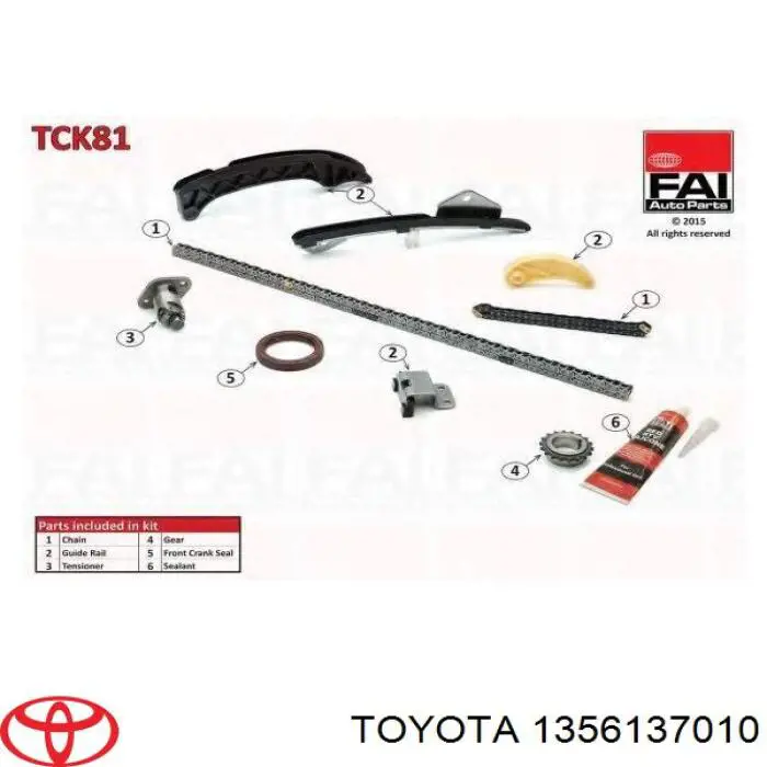 1356137010 Toyota Amortecedor de cadeia do mecanismo de distribuição de gás