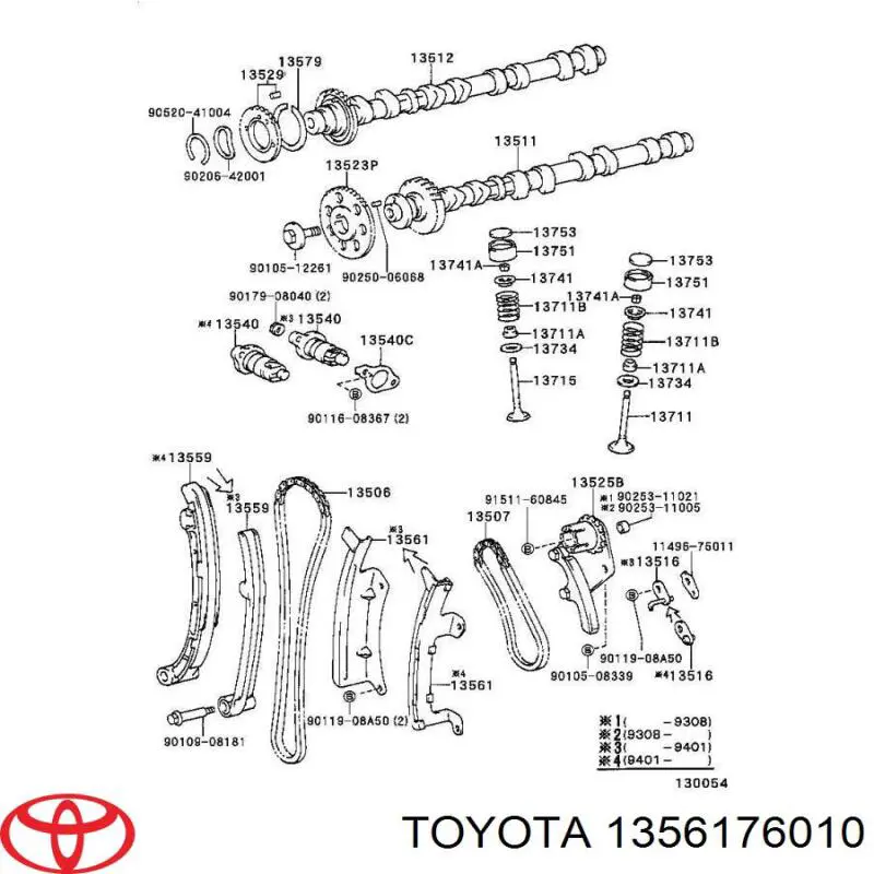 Amortecedor de cadeia do mecanismo de distribuição de gás Toyota Hiace III H10