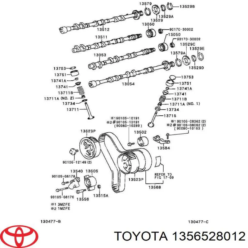 1356528012 Toyota Mola do rolo de reguladora de tensão da correia do mecanismo de distribuição de gás