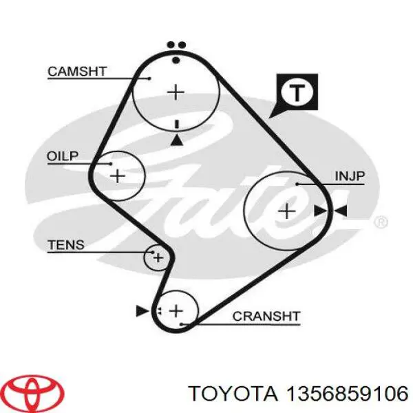 Correia do mecanismo de distribuição de gás Toyota 1356859106