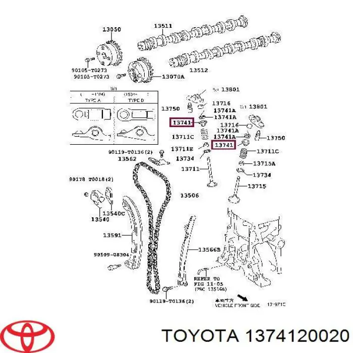 Peça inserida de válvula Toyota 1374120020 preço, a partir de 7,84 USD