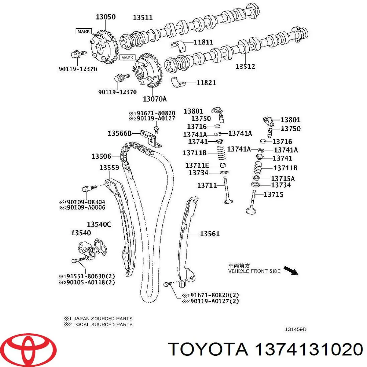 1374131020 Toyota Peça inserida de válvula