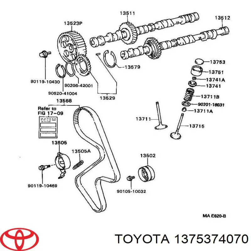1375374070 Toyota Arruela de regulação