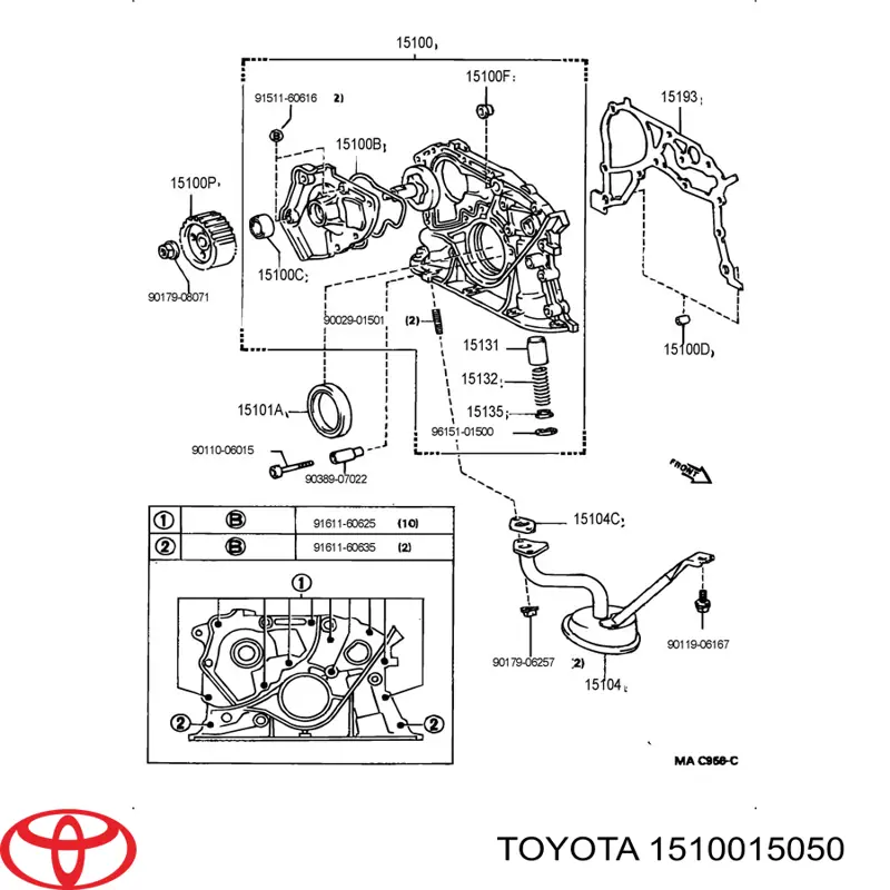 1510015050 Toyota Bomba de óleo