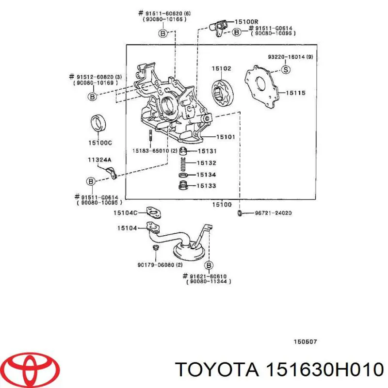 Compre 151630H010 Toyota Roda dentada de bomba de óleo
