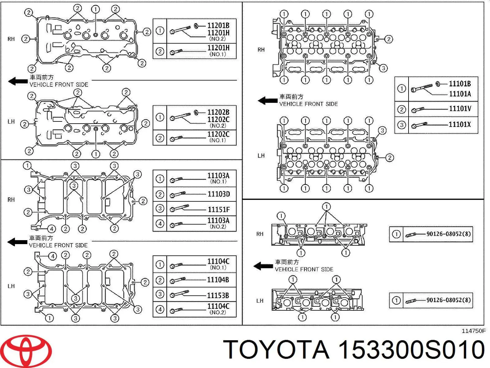 Válvula eletromagnética de posição (de fases) da árvore distribuidora Toyota 153300S010 preço, a partir de 46,32 USD