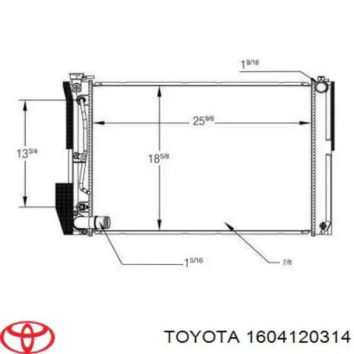 Radiador de esfriamento de motor 1604120302 Toyota