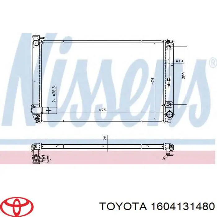 Compre 1604131480 Toyota Radiador de esfriamento de motor