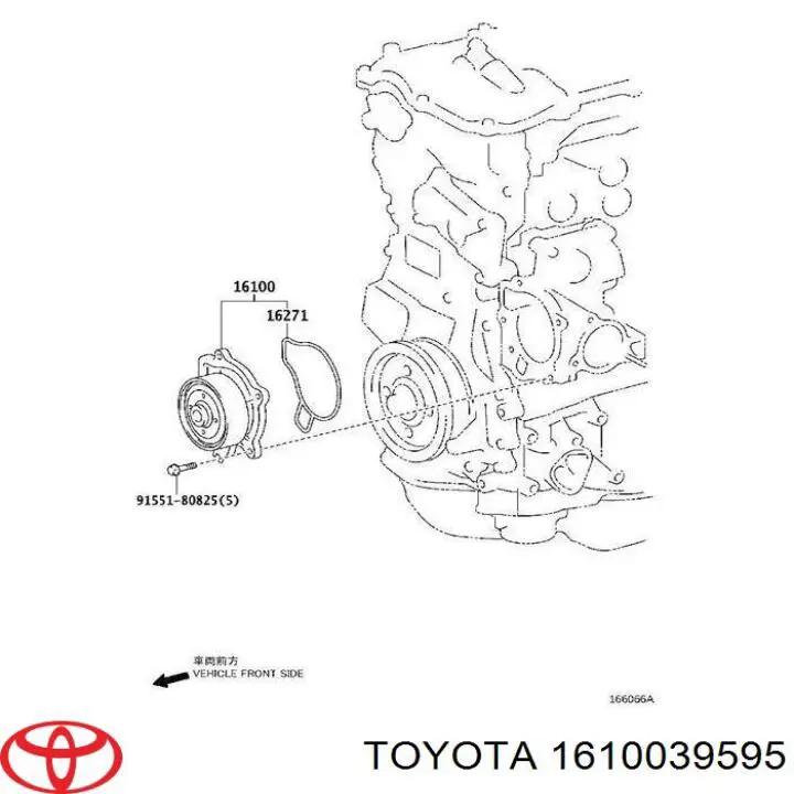 1610039595 Toyota Bomba de água (bomba) de esfriamento