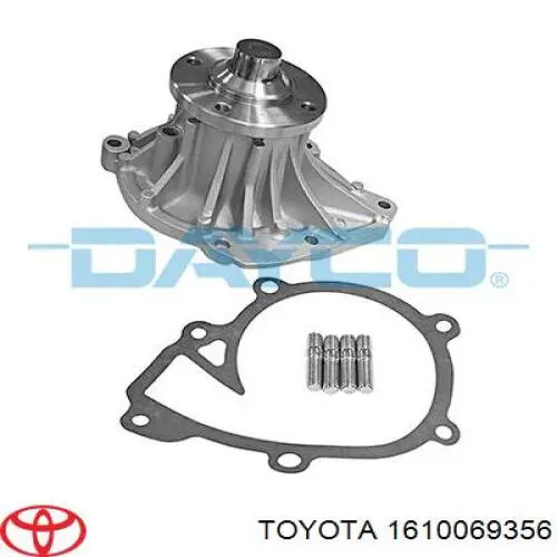 Compre 1610069356 Toyota Bomba de água (bomba) de esfriamento, montada com caixa