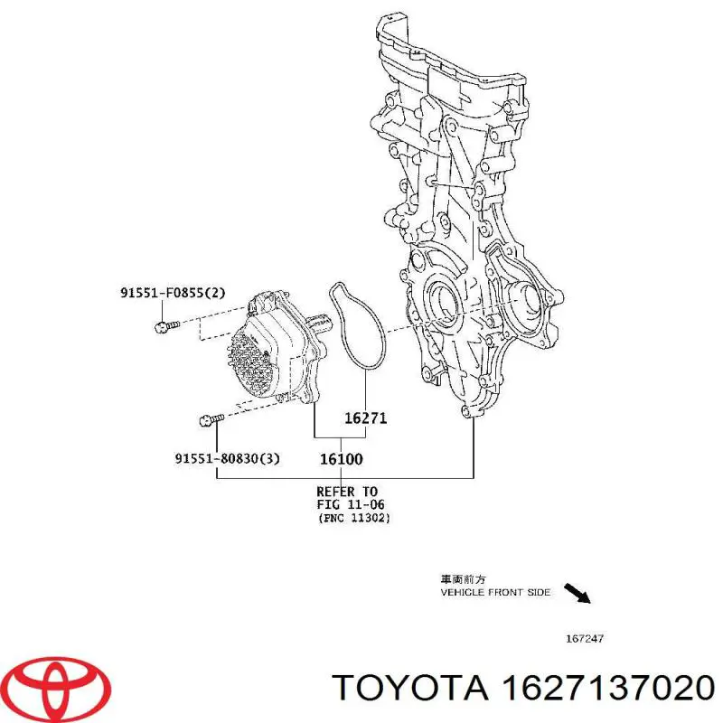 1627137020 Toyota Vedante de bomba de água