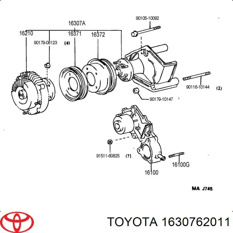 Acoplamento viscoso de ventilador de esfriamento Toyota 1630762011 preço, a partir de 1467,31 USD