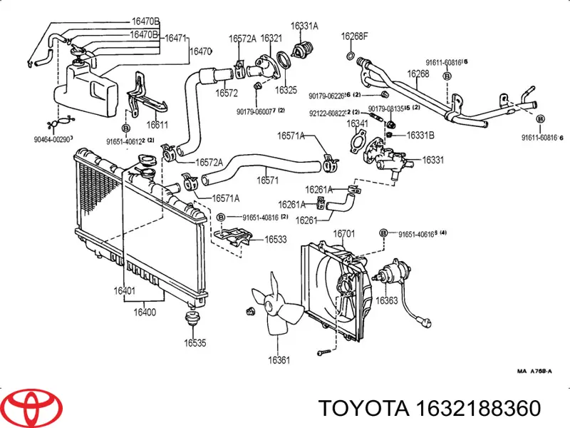 Compre 1632188360 Toyota Tampa do termostato
