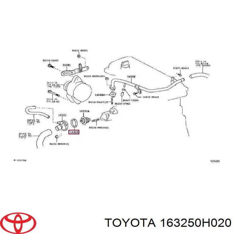Compre 163250H020 Toyota Vedante de termostato