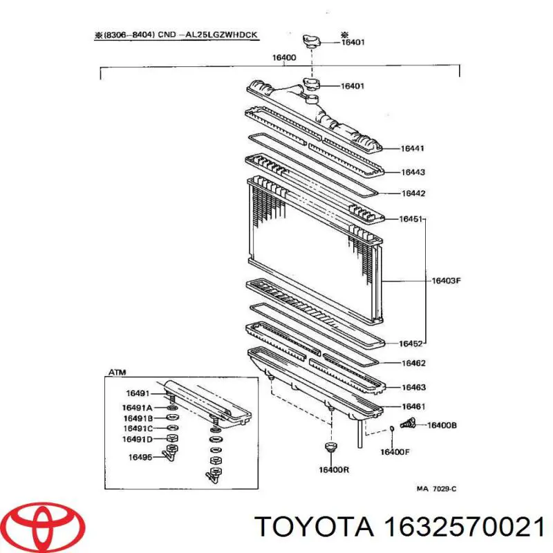 Vedante de termostato para Toyota Tercel  AL25