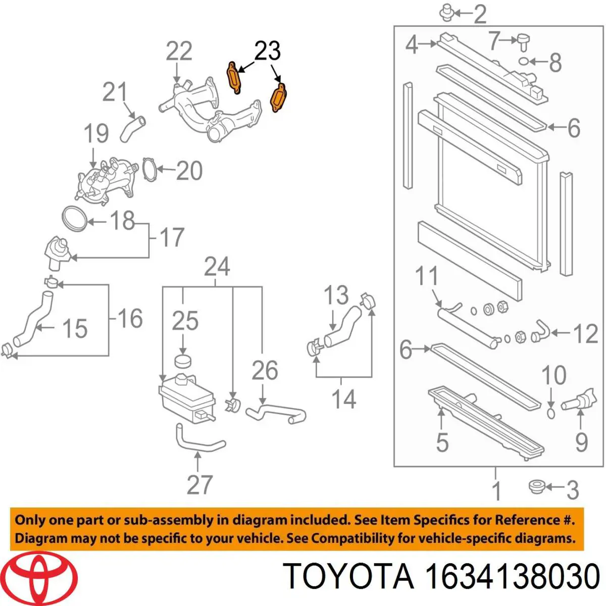 1634138030 Toyota Vedante de caixa do termostato