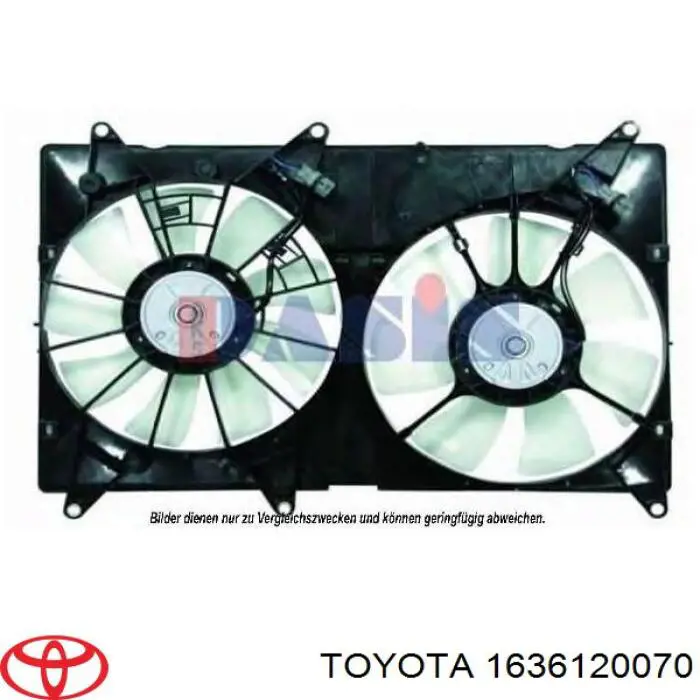 Ventilador (roda de aletas) do radiador de esfriamento esquerdo Toyota 1636120070 preço, a partir de 142,23 USD