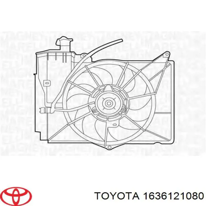 Compre 1636121080 Toyota Difusor do radiador de aparelho de ar condicionado