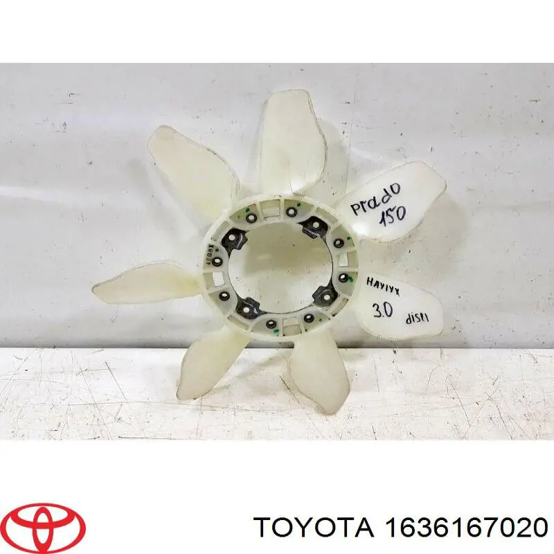 Ventilador (roda de aletas) do radiador de esfriamento Toyota 1636167020 preço, a partir de 84,99 USD