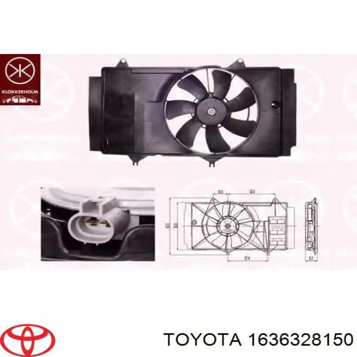 Motor de ventilador do sistema de esfriamento Toyota 1636328150 preço, a partir de 133,43 USD