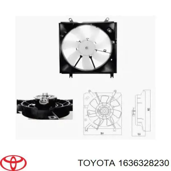 Motor direito de ventilador do sistema de esfriamento Toyota 1636328230 preço, a partir de 228,46 USD