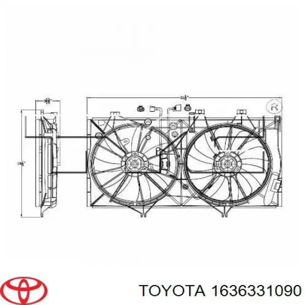 Compre 1636331090 Toyota Motor direito de ventilador do sistema de esfriamento