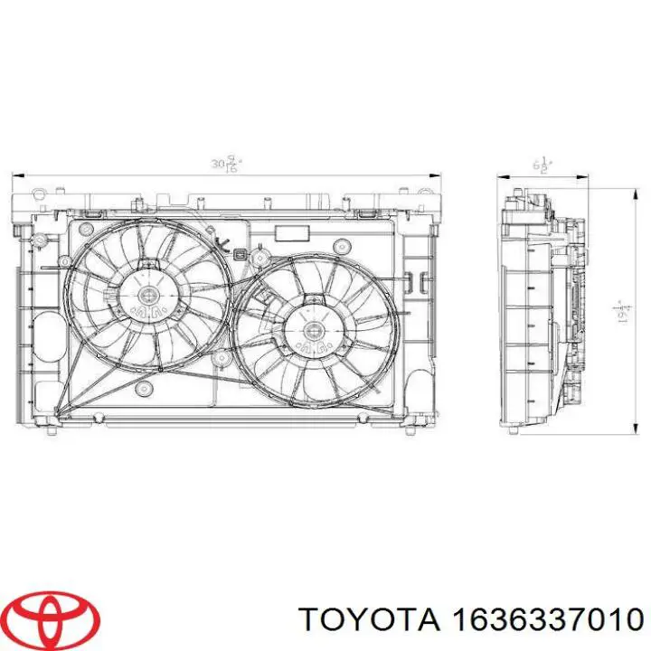 Motor direito de ventilador do sistema de esfriamento Toyota 1636337010 preço, a partir de 190,93 USD