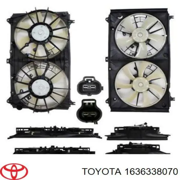 Motor esquerdo de ventilador do sistema de esfriamento Toyota 1636338070 preço, a partir de 637,83 USD