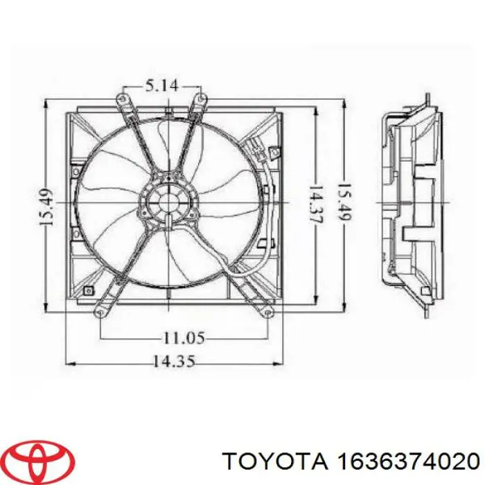 Compre 1636302090 Toyota Motor de ventilador do sistema de esfriamento