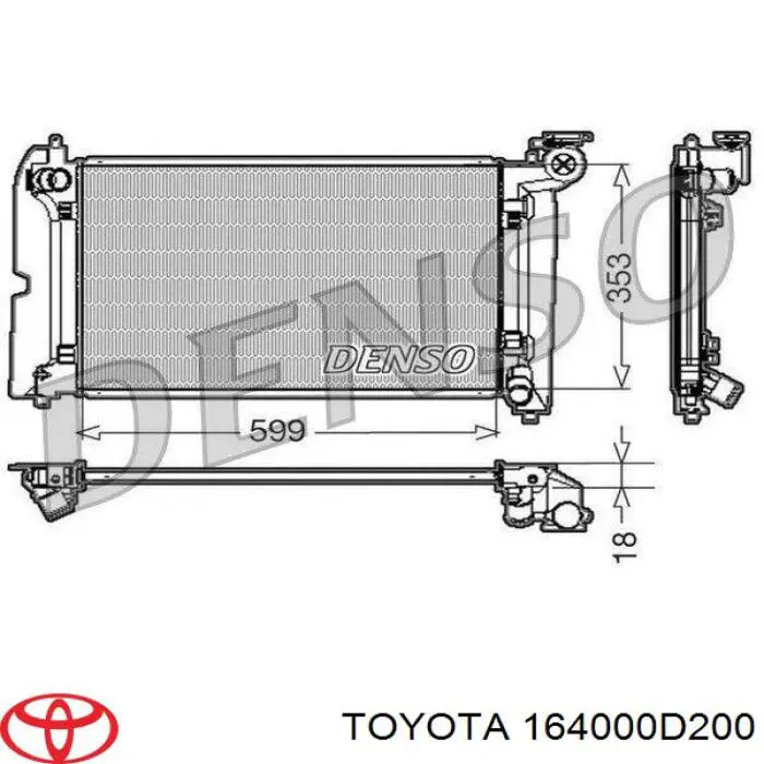 Radiador de esfriamento de motor Toyota 164000D200 preço, a partir de 76,40 USD