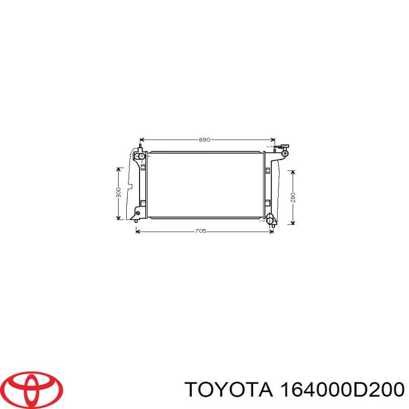 164000D200 Toyota Radiador de esfriamento de motor